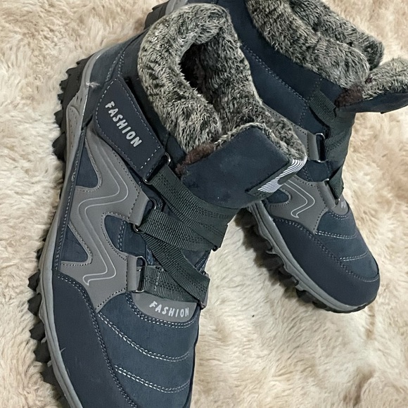 Women's Fashion Walking Shoes Hook Loop Outdoor Winter Warm Fur Lined Snow Boots - Picture 8 of 12